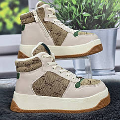 Черевики дитячі для дівчинки Jong Golf бежеві демісезонні 7032