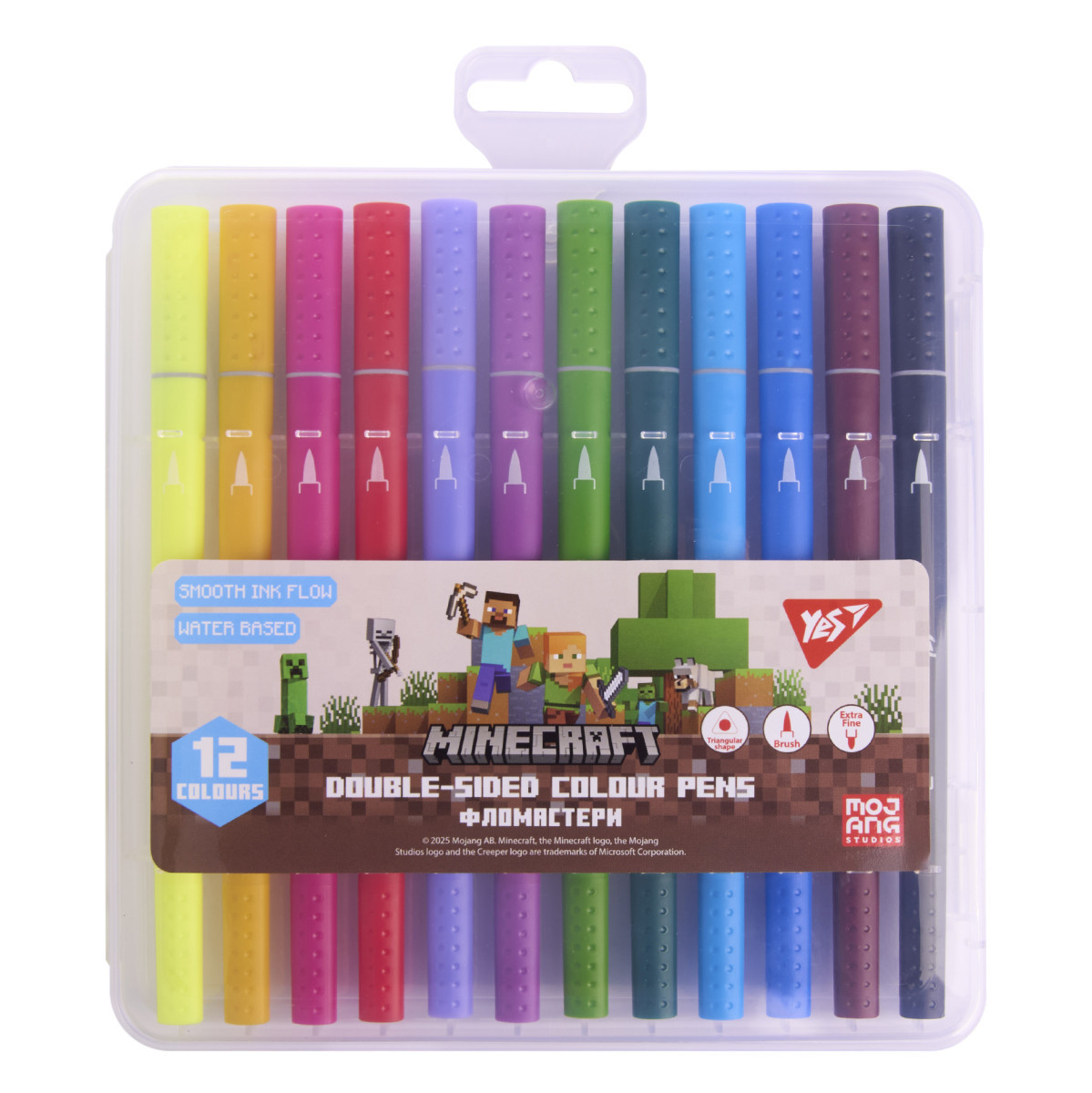 Фломастери двосторонні для малювання YES Minecraft 650574 12 кольорів ID 5087565