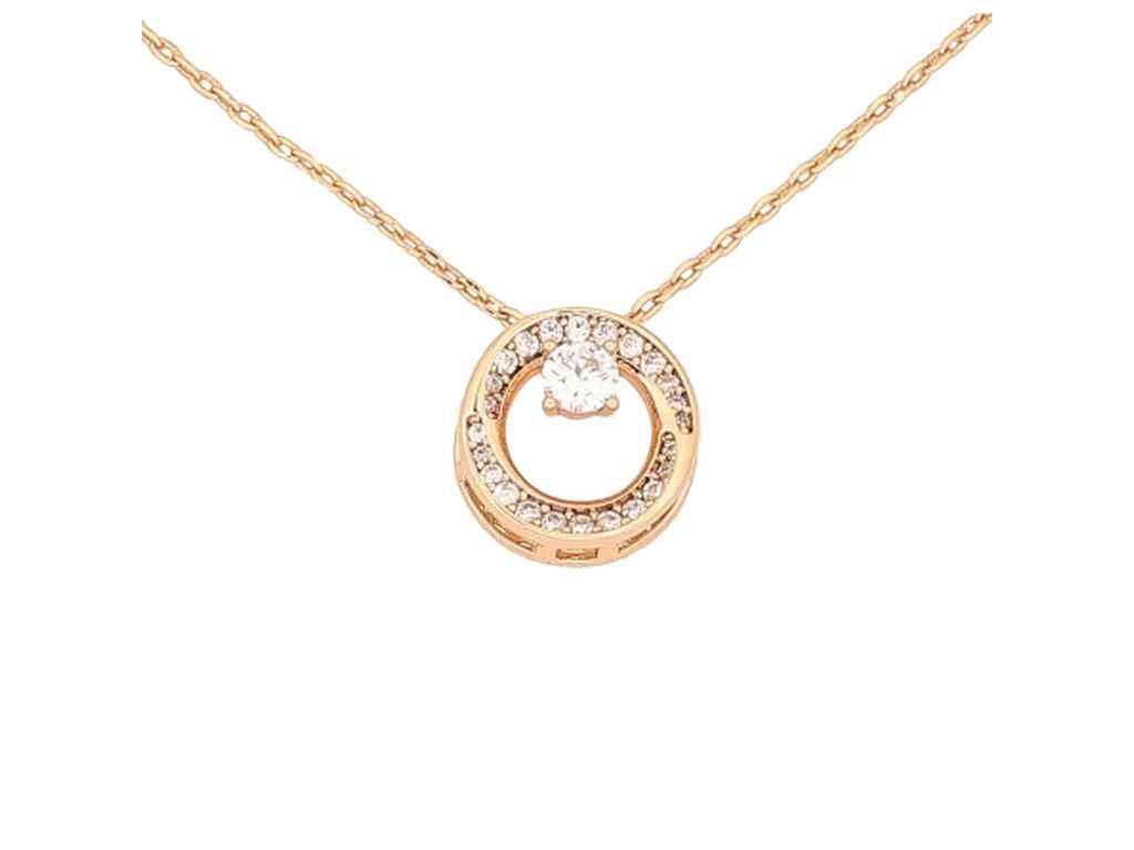 Кулон на цепочке позолота 18K «Кільце з кристалами» 42-47см*1мм 295067 ТМ XUPING, фото 1