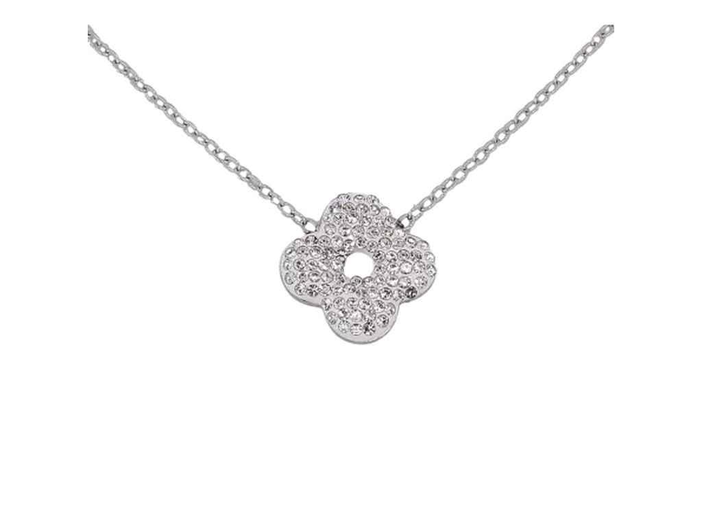 Підвіска на ланцюжку нержавіюча сталь «Конюшина з кристалами» 41,5-46,5см*2мм 298162 ТМ XUPING, фото 1