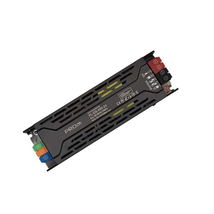 Блок живлення Dimmer\Slow Start 24V,400W, 16.6А, Series "DS" зі зміною яскравості (25-100%) IP20 PROLUM 252014