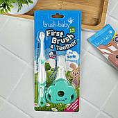 Набір: перша щітка та гризунець Brush-Baby The FirstBrush & Teether Set (від 0 до 18 місяців)