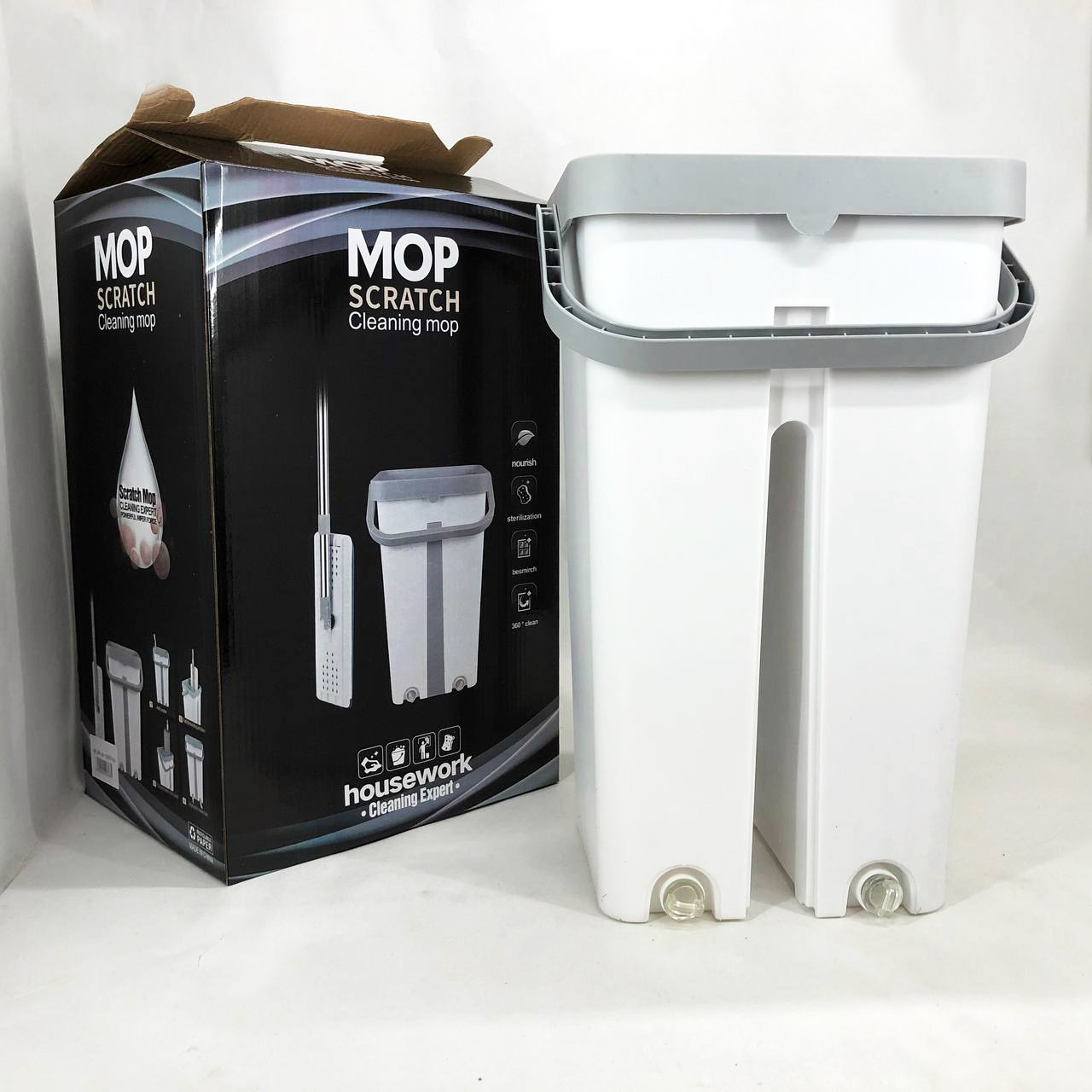 Швабра і відро з віджимом spin Scratch Cleaning Easy Mop, Швабра для згону з підлоги OI-73, фото 1