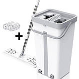 Швабра і відро з віджимом spin Scratch Cleaning Easy Mop, Швабра для згону з підлоги OI-73, фото 4