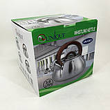 Чайник зі свистком з важким дном Unique UN-5303 3 л, Чайник газовий 3 літри з одинарним дном UI-12, фото 7