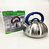 Чайник зі свистком з важким дном Unique UN-5303 3 л, Чайник газовий 3 літри з одинарним дном UI-12, фото 9
