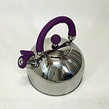 Звичайний чайник на газову плиту Unique, Чайник зі свистком для електроплити Кухонний газовий NM-26, фото 3