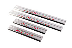 Накладки на пороги Carmos V1 (4 шт, нерж) для Nissan NP300 1999-2015 рр