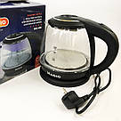 Чайник з дисковим нагріванням Magio МG-496 1 л 900 Вт, Безшумний електрочайник, Електрочайник фірмовий QH-11, фото 3