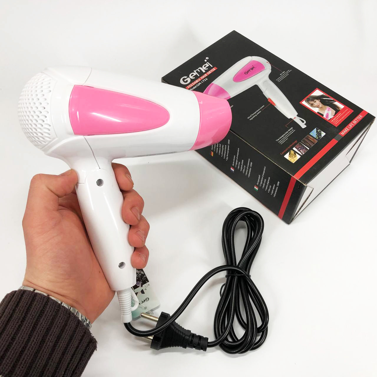 Фен з іонізацією для укладання, Фен для укладання з холодним обдувом Хороший волосся LS-87, фото 1