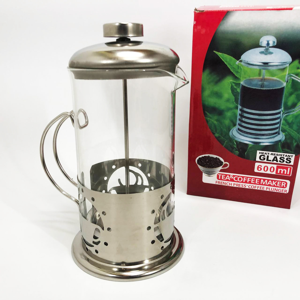 Френч-прес для ароматного чаю UNIQUE UN-1152 600 мл, Чайник заварник, Заварник для трав BJ-18, фото 1