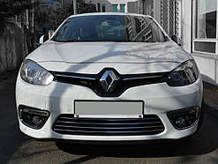Накладки на решітку бампера (2013-2025, нерж) Carmos - Турецька сталь для Renault Fluence рр