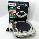 Маленька електроплита настільна Rainberg RB-009, Електроплита на 1 конфорку, Стильна електро плита EW-19, фото 7