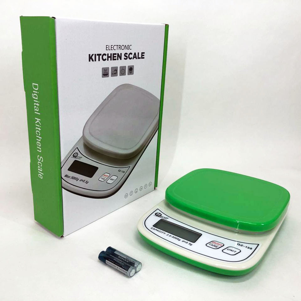 Ваги кухонні QZ-158A з чашею, 10кг (1г) GREEN DG-98, фото 1