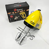 Міксер кухонний стаціонарний DOMOTEC R6633Y, Міксер для тіста на ватрушки з двома віночками GD-76, фото 6