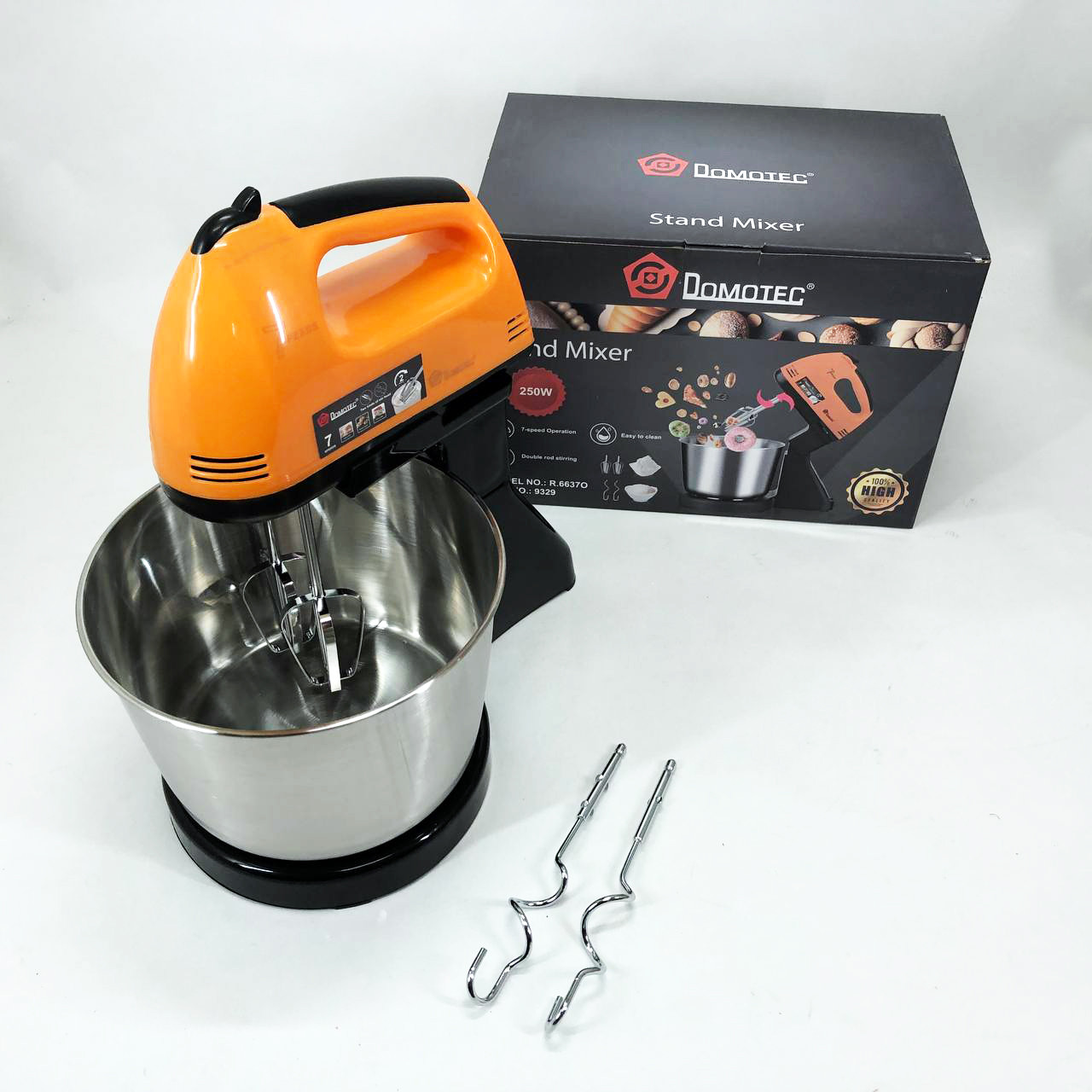 Побутовий міксер з віночками Domotec, Міксер ручний 7 швидкостей стаціонарний з чашею 3 літри ZG-15, фото 1