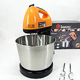 Побутовий міксер з віночками Domotec, Міксер ручний 7 швидкостей стаціонарний з чашею 3 літри ZG-15, фото 8