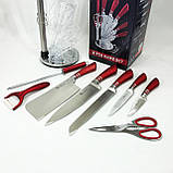 Набір ножів кухонні ножі кухарські набір UNIQUE UN-1832 9 шт, Сталеві кухонні ножі CV-23, фото 8