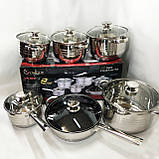 Набір каструль преміум UNIQUE UN-5037 12шт, Набір якісних каструль хорошої якості CJ-54, фото 4