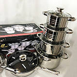 Набір каструль преміум UNIQUE UN-5037 12шт, Набір якісних каструль хорошої якості CJ-54, фото 5