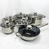 Набір каструль преміум UNIQUE UN-5037 12шт, Набір якісних каструль хорошої якості CJ-54, фото 6