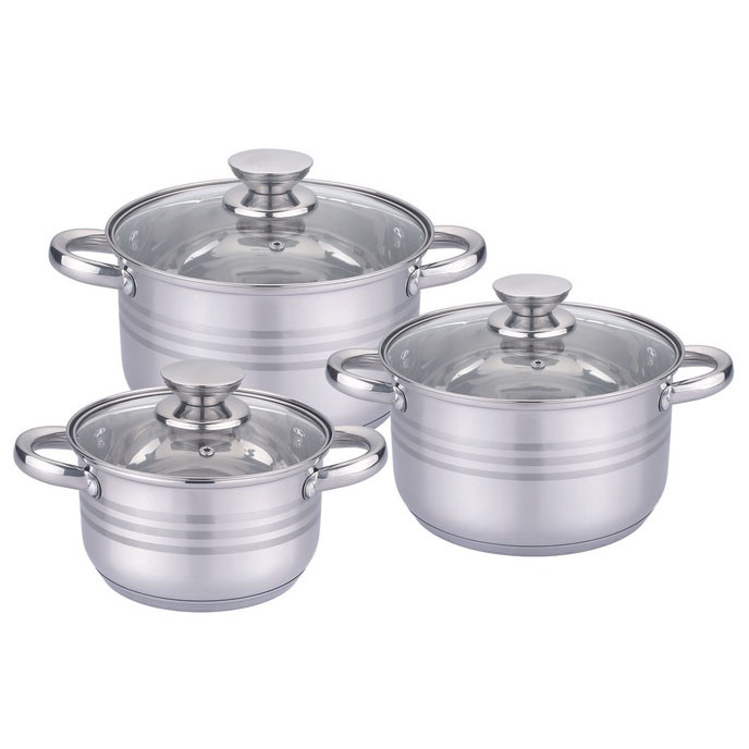 Набір каструль з міцним антипригарним покриттям, Набір каструль з комплектом кришок BE-80, фото 1