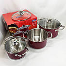 Набір каструль з нержавіючої сталі, Гарний набір каструль з антипригарним покриттям UR-79, фото 9