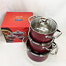 Набір каструль з нержавіючої сталі, Гарний набір каструль з антипригарним покриттям UR-79, фото 10