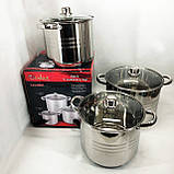 Гарний набір каструль з антипригарним покриттям Unique UN-5041, Каструлі посуд для електричних плит GH-25, фото 7