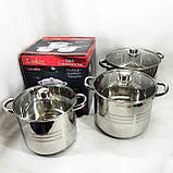 Гарний набір каструль з антипригарним покриттям Unique UN-5041, Каструлі посуд для електричних плит GH-25, фото 8