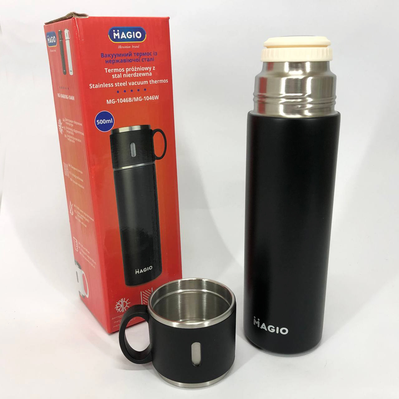 Термокружка вакуумна з поїлкою, Довговічний термос з вакуумною ізоляцією, Термос для чаю помповий JG-42, фото 1