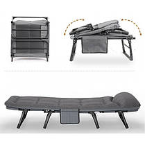 Шезлонг лежак ліжко розкладне Bonro B2002-4 темно-сірий, фото 4