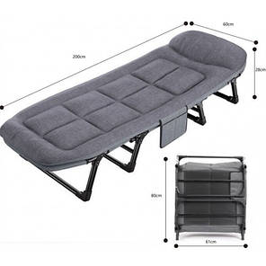 Шезлонг лежак ліжко розкладне Bonro B2002-4 темно-зелений, фото 2