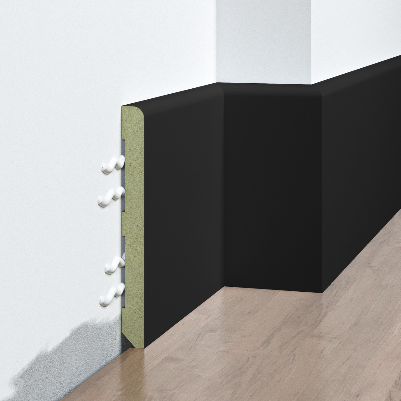 Плінтус накладний FSPRO 10100R5 МДФ 2,8 м Чорний (P.MDF10100R5B), фото 1