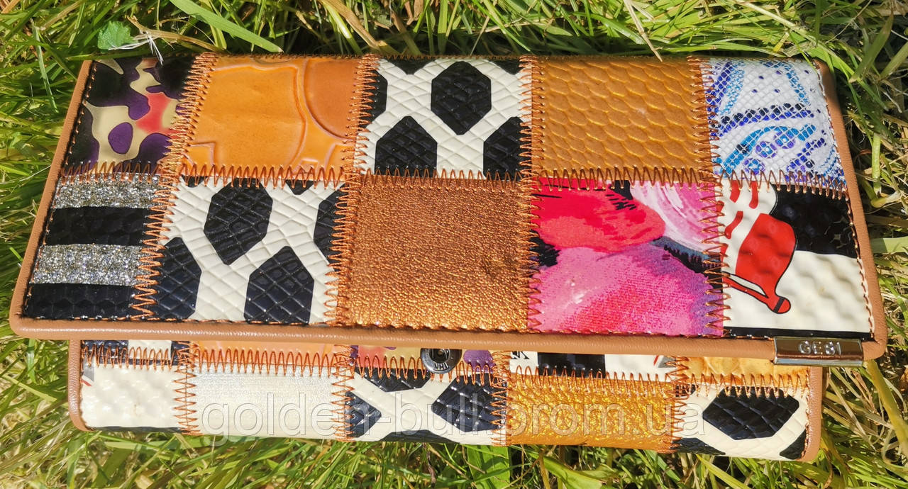 Жіночий гаманець із натуральної шкіри чорний з 3D зображенням крокодила, фото 1