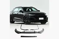 Накладка на передній бампер (2021-2025, Карбон) для Ауди Q8 2018- рр