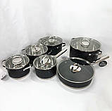 Набір каструль з антипригарним покриттям 12, Набір високих каструль вищої якості LU-86, фото 2