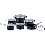 Набір каструль з антипригарним покриттям 12, Набір високих каструль вищої якості LU-86, фото 5