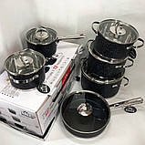 Набір каструль з антипригарним покриттям 12, Набір високих каструль вищої якості LU-86, фото 10