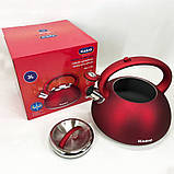 Чайник зі свистком нержавіюча сталь, Якісний металевий чайник зі свистком для електроплити UB-23, фото 3