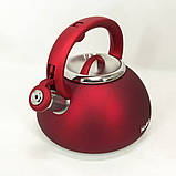 Чайник зі свистком нержавіюча сталь, Якісний металевий чайник зі свистком для електроплити UB-23, фото 4