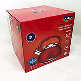 Чайник зі свистком нержавіюча сталь, Якісний металевий чайник зі свистком для електроплити UB-23, фото 9