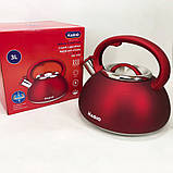 Чайник зі свистком нержавіюча сталь, Якісний металевий чайник зі свистком для електроплити UB-23, фото 10