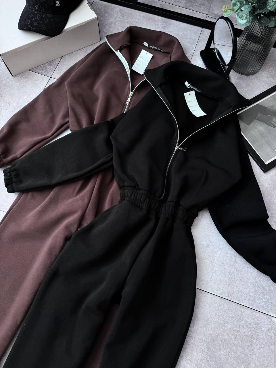 Комбінезон утеплений Модель: 1533-016 Колір: чорний, шоколад, фото 1