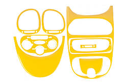 Накладки на панель 1998-2001 (жовтий колір) для Peugeot 206 рр