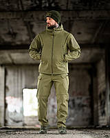 Демісезонний костюм на флісі олива, Тактичний водовідштовхувальний костюм softshell олива, Військовий костюм олива, ewy bka smt