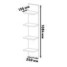 Поличка на стіну 4 ярусна 250 мм Полички настінні навісні відкриті оригінальні з Ламінованого ДСП, фото 6