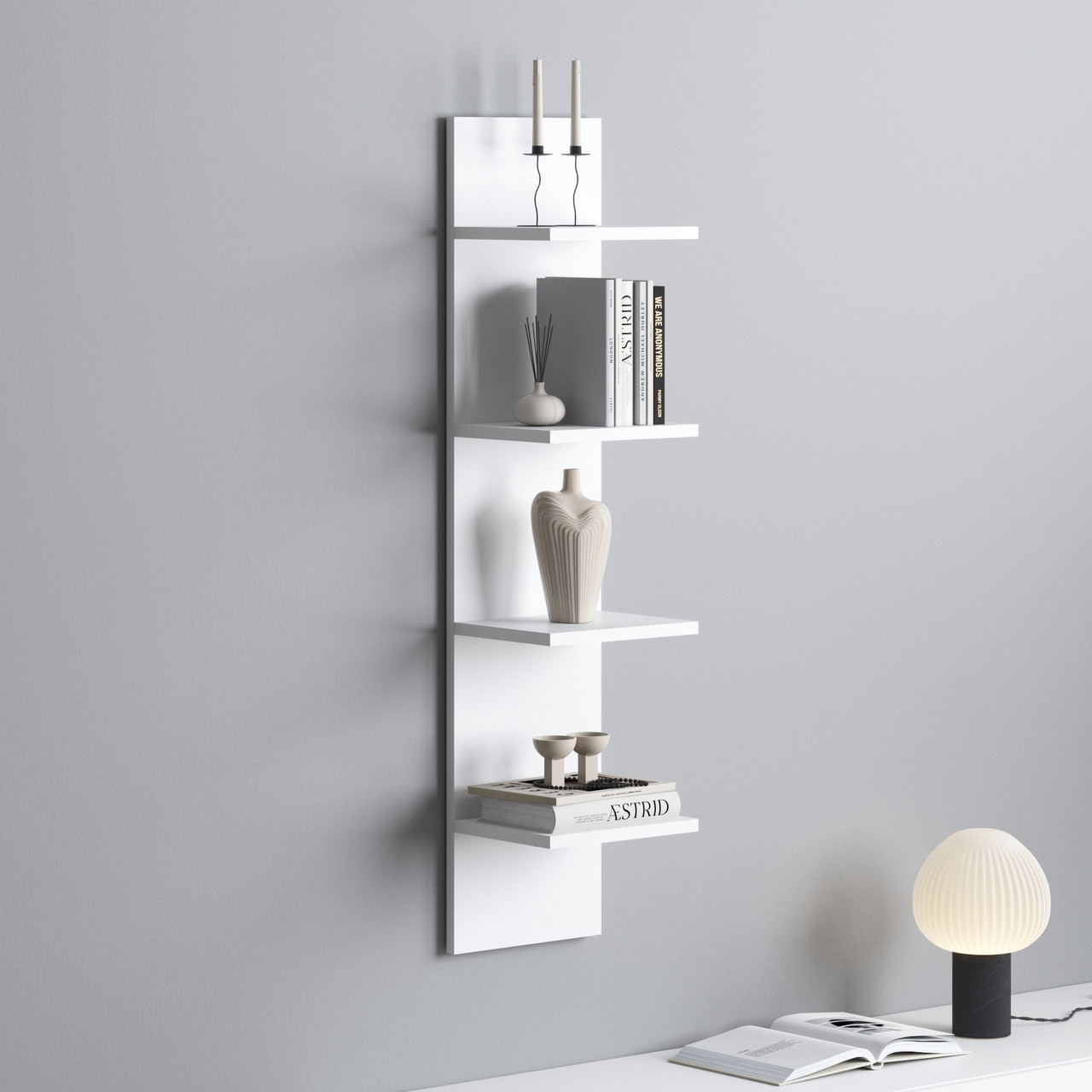 Поличка на стіну 4 ярусна 250 мм Полички настінні навісні відкриті оригінальні з Ламінованого ДСП, фото 1