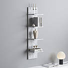 Поличка на стіну 4 ярусна 250 мм Полички настінні навісні відкриті оригінальні з Ламінованого ДСП, фото 2