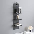 Поличка на стіну 4 ярусна 250 мм Полички настінні навісні відкриті оригінальні з Ламінованого ДСП, фото 5